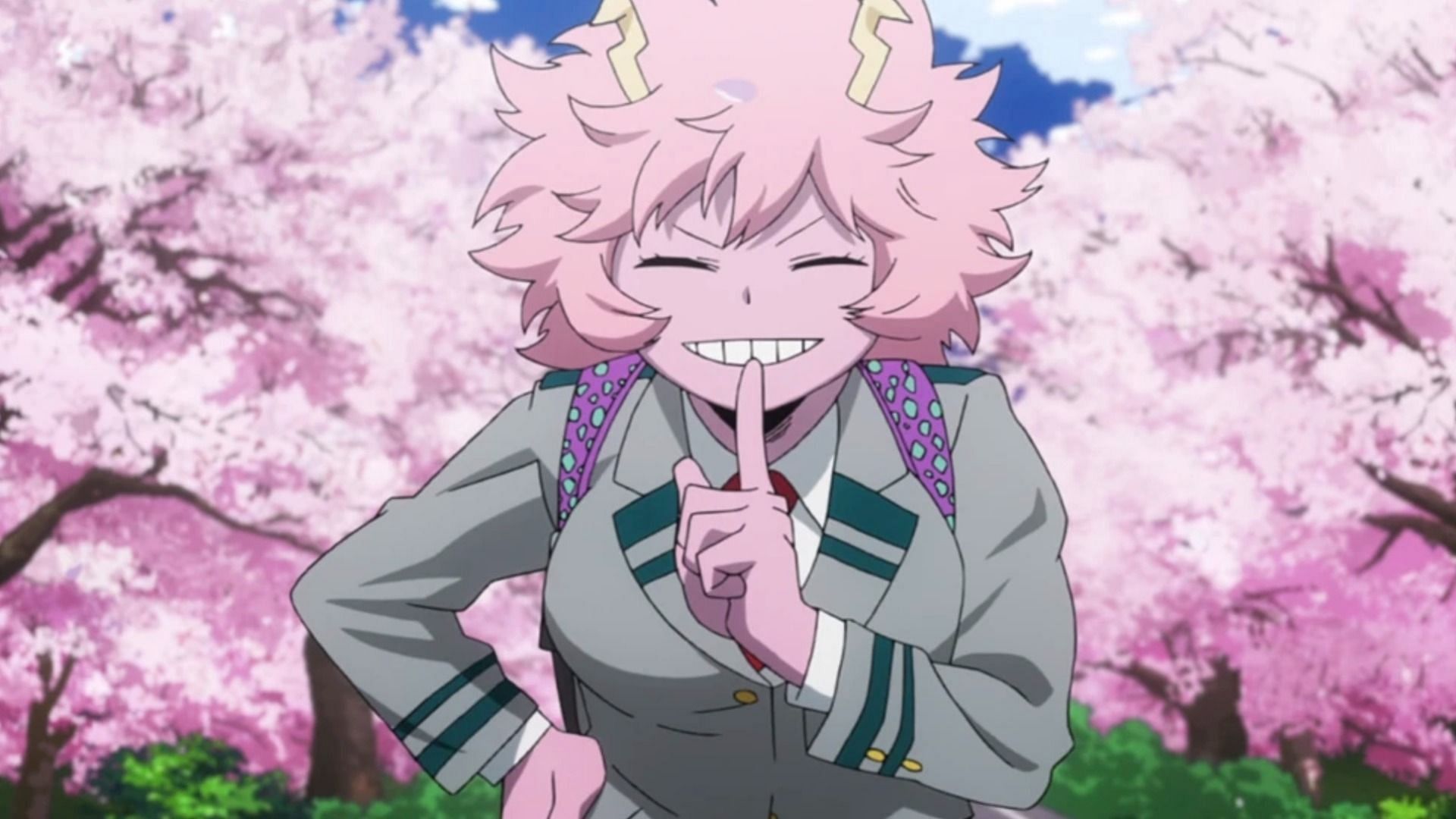 Mina Ashido as seen in anime (Image via Bones)